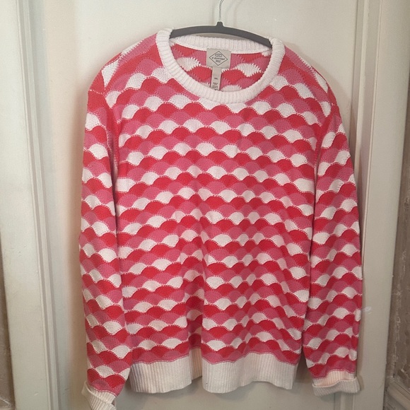 St. John's Bay Sweaters - St John’s Bay Red, Pink and White Patterned Women's Sweater NWOT Size XXL